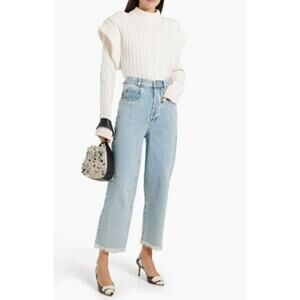 Isabel Marant laliskasr frayed high-rise straight-leg jeans - light denim